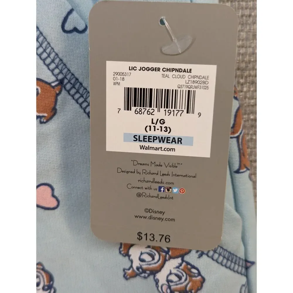 Disney Sleep Pants Size Large Chipmunks Jogger Sleepwear NWT -0324C159 - Picture 2 of 10